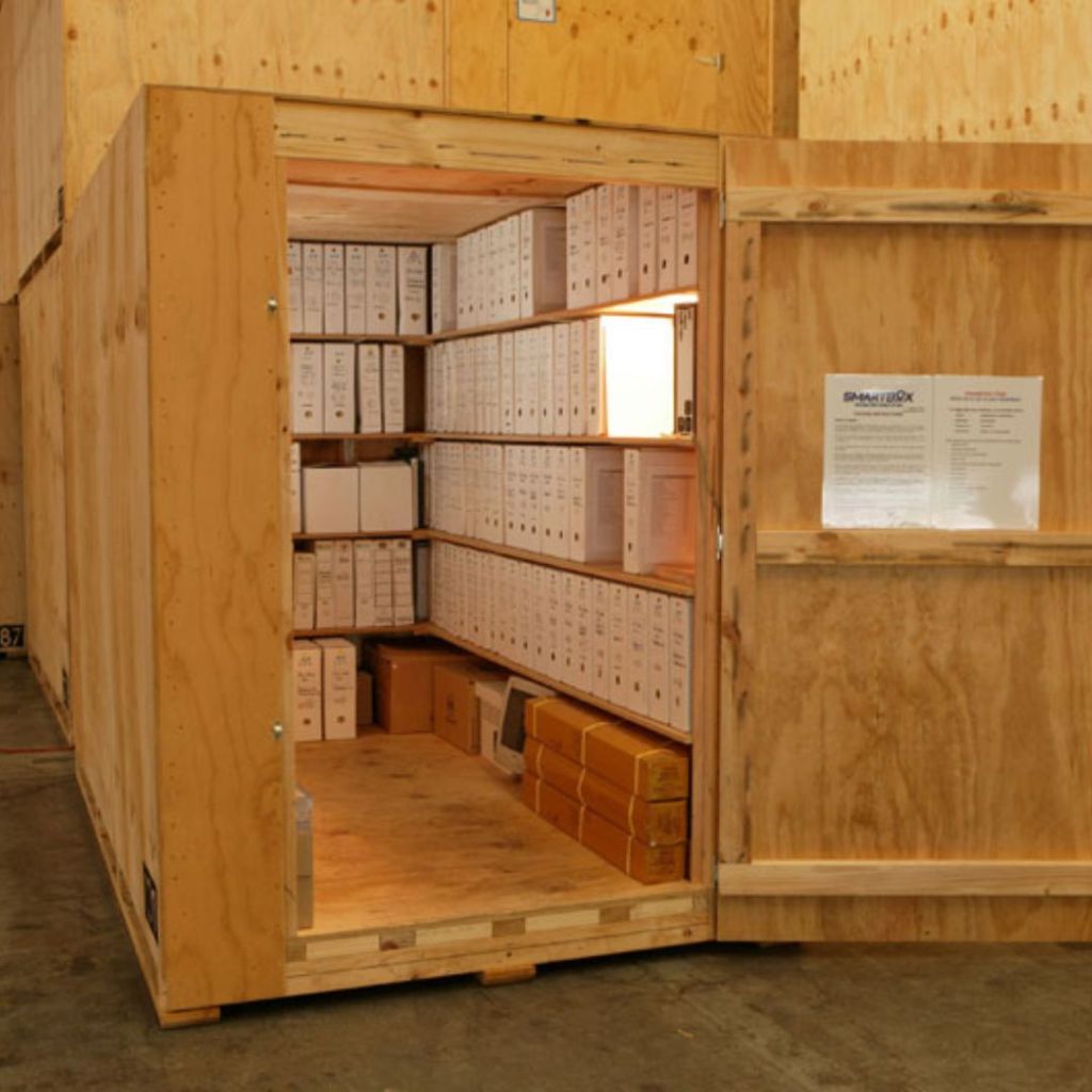 A wooden storage container with shelves  to store important documents.